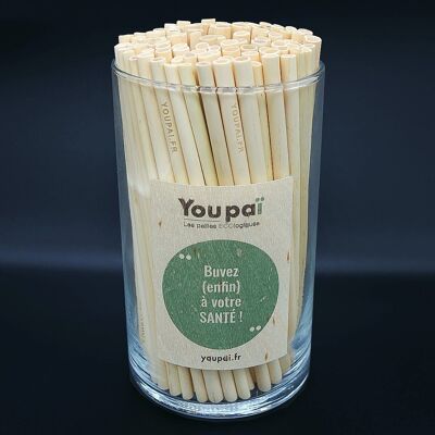 Pajita de bambú reutilizable (juego de 25)