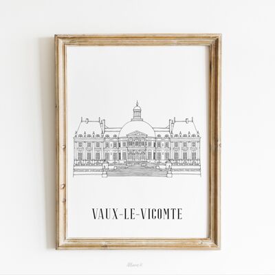 Póster Vaux-le-Vicomte - Papel A4 / A3 / 40x60