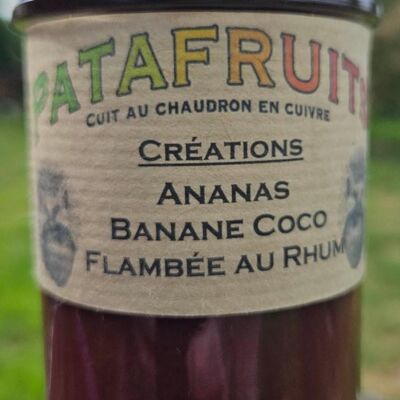 Patafruits creations Pineapple banana coconut flambé with rum 250grams