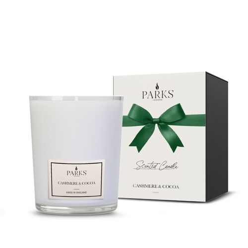 Cashmere & Cocoa Scented Candle - 180g, 100% natural wax, Coreless Cleanburn™, Made in UK, Hand-blended fragrance.