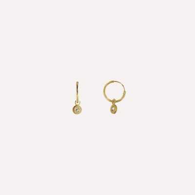 Mini Zirconia Charm Hoops