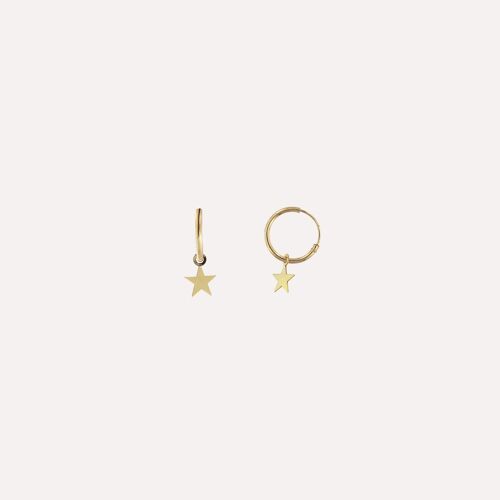 Mini Star Charm Hoops