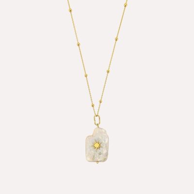 Pearl & Polar Star Charm Necklace