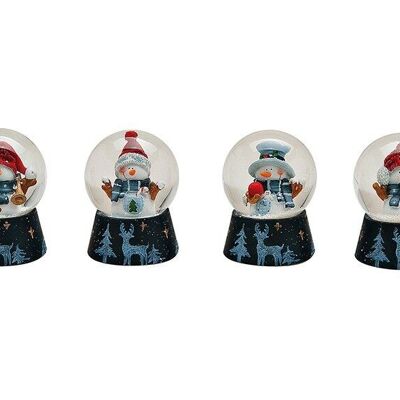 Snow globe snowman made of poly, assorted 4 times (W / H / D) 4x6x4 cm