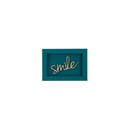 Smile - Rahmen Karte Holzschriftzug Magnet