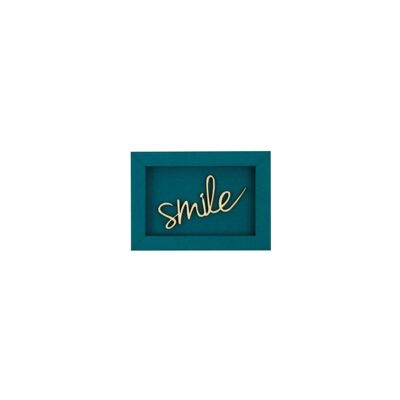 Sonrisa - imán de letras de madera de tarjeta de marco