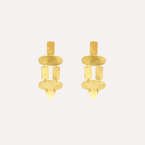 Geo Tri & Rec Earrings