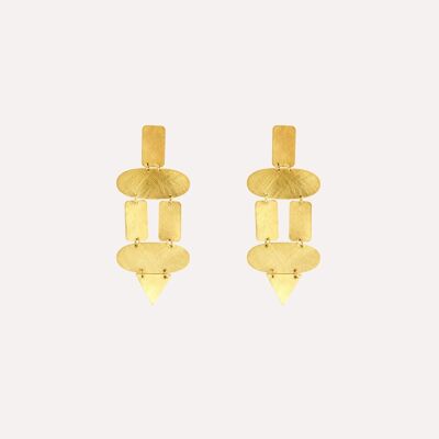 Geo Tri & Rec Earrings