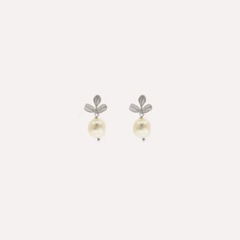 Boucles d'oreilles feuilles et perles de jardin 5