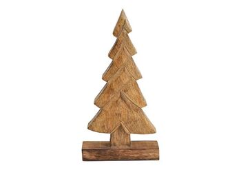 Sapin de Noël en bois de manguier marron (L/H/P) 15x30x5cm