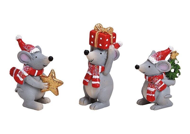 Topolino natalizio in poly grigio 3 veli