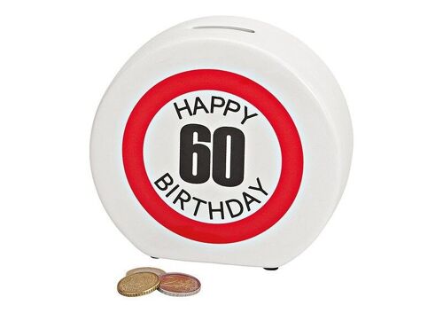 Spardose Happy Birthday 60 aus Keramik