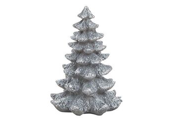 Sapin de Noël en poly argent (L / H / P) 8x12x8cm 1