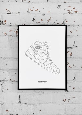Affiche Sneakers - Nike Air Jordan 1 - Papier A4 / A3 / 40x60 1
