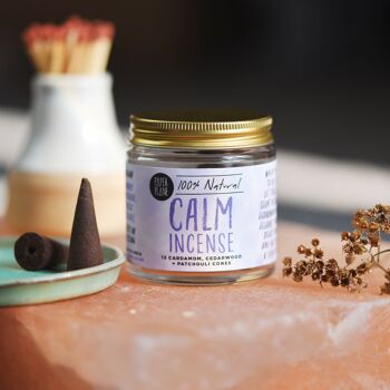 Calm Incense Jar of Incense Cones - plant based, vegan 5