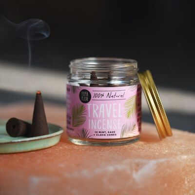 Travel Incense Jar of Incense Cones - plant based, vegan