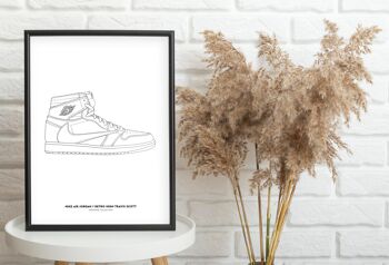Affiche Sneakers - Nike Air Jordan 1 Retro High Travis Scott - Papier A4 / A3 / 40x60 2