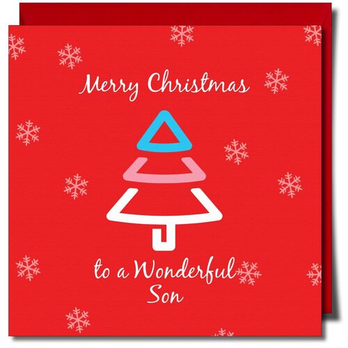 Merry Christmas to a Wonderful Son. Transgender Xmas Card.