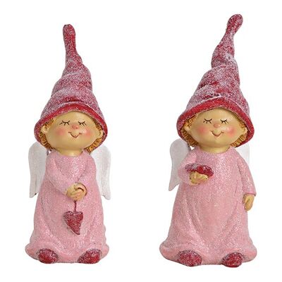 Ángel con purpurina de poliéster rosa / rosa 2 veces