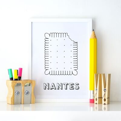 Póster Nantes - Petit beurre - Papel A4 / A3 / 40x60