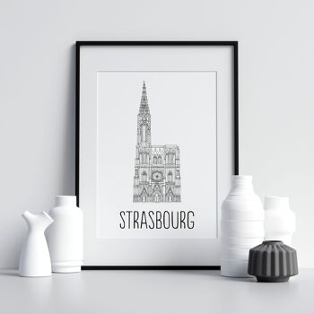 Affiche Strasbourg  - Papier A4 / A3 / 40x60 5