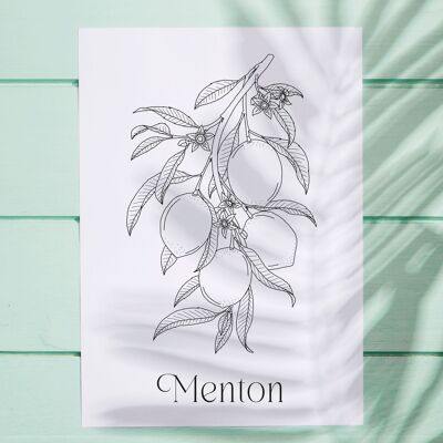 Affiche Menton - Papier A4 / A3 / 40x60
