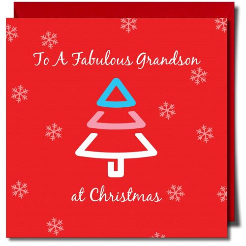 To a Fabulous Grandson at Christmas. Transgender Xmas Card.