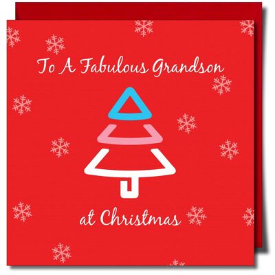 An einen fabelhaften Enkel zu Weihnachten. Transgender-Weihnachtskarte.