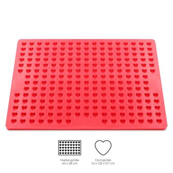 Cahuna Tapis de Cuisson en Silicone pour Biscuits pour Chiens avec Mini Coeur - Moule de Cuisson pour Friandises pour Chiens sans BPA et avec Bord - Tapis de Cuisson réutilisable pour Le Four 2