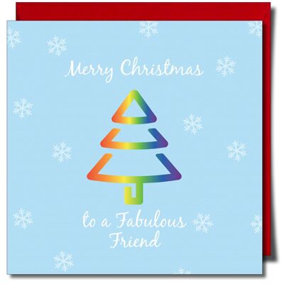 Merry Christmas to a Fabulous Friend. Lgbtq+ Xmas Card.