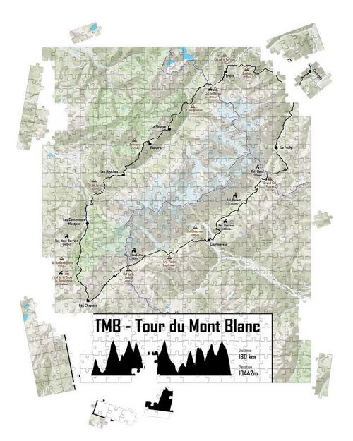 Puzzle Souvenir du TMB - Tour du Mont Blanc