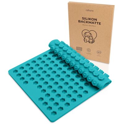 Cahuna Silikon Backmatte für Hundekekse mit Mini Blume - Backform für Hundeleckerli BPA frei und mit Rand