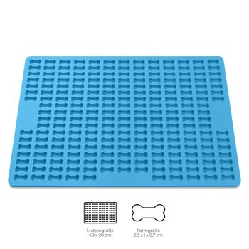 Tapis de cuisson en silicone Cahuna pour biscuits pour chiens avec mini os - moule à pâtisserie pour friandises pour chiens sans BPA et avec rebord 2