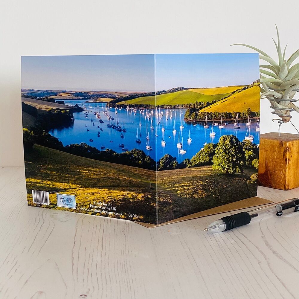 Salcombe estuary view greeting card - blank inside