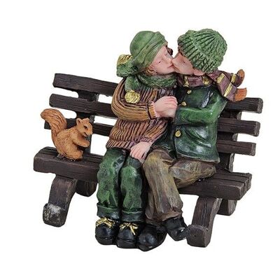 Loving couple on poly bench