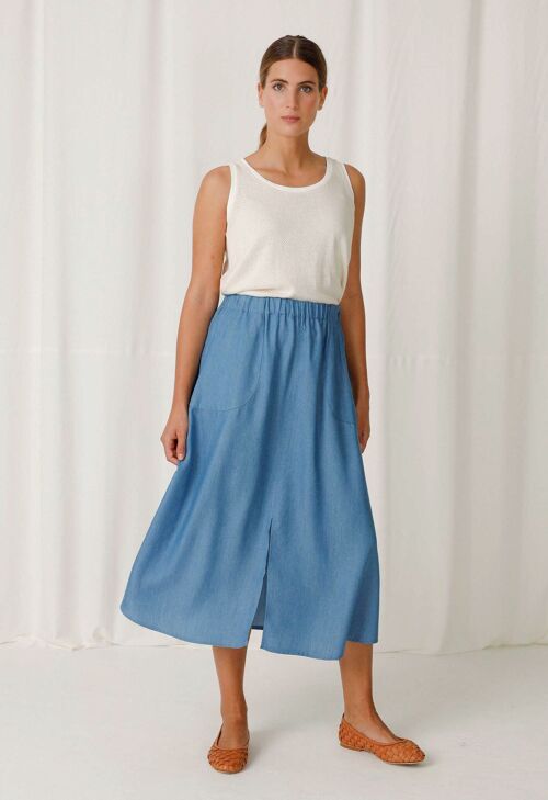 F02 Skirt Ferula Denim Blue