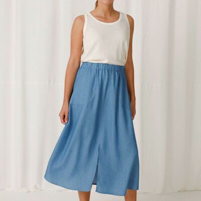 F02 Skirt Ferula Denim Blue