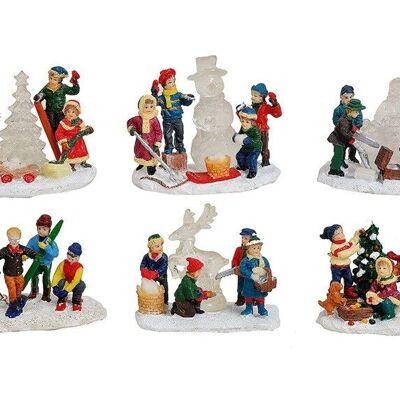 Figuras navideñas en miniatura hechas de poliéster, W8 x D4 x H6 cm