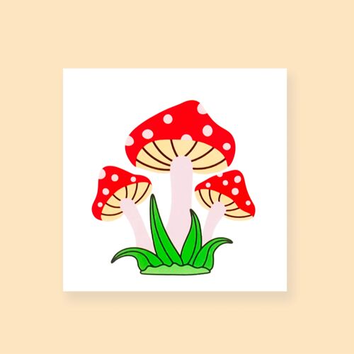 TEMPORARY TATTOO - Forrest Mushroom
