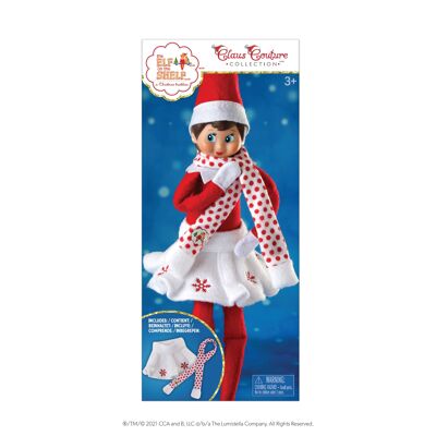 The Elf on the Shelf Garderobe „Claus Couture“ Rock und Schal