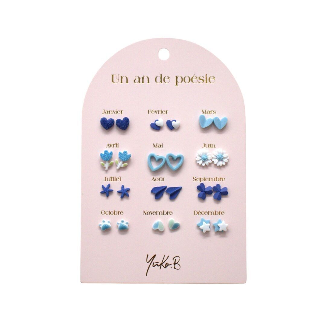 Tarjeta de 12 pendientes - Tema de un año de Poesía Azul