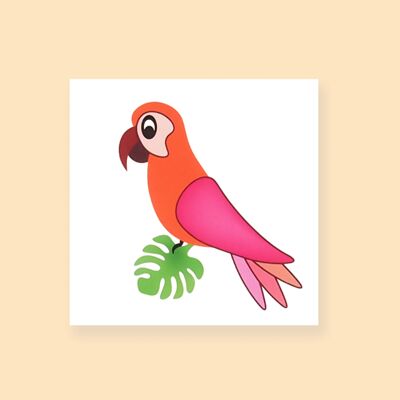 TEMPORÄRES TATTOO – Musikalischer Papagei