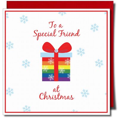 Ad un Amico Speciale a Natale. Biglietto di Natale LGBTQ+.