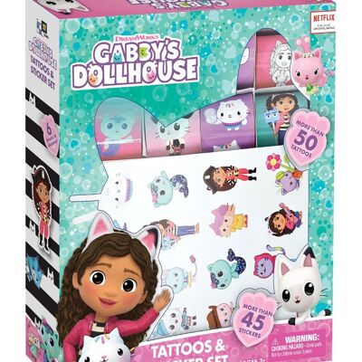 GABBY'S DOLLHOUSE TATTOO AND STICKER SET