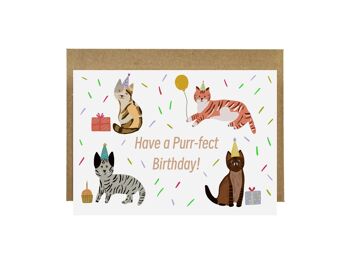 Illustration de chats mignons | Carte d'anniversaire 1