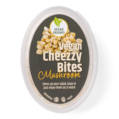 Vegan Friends Cheezzy beißt in Pilze
