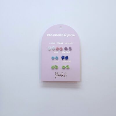 Card of 7 pairs of earrings on the theme of a week of poetry - Chance