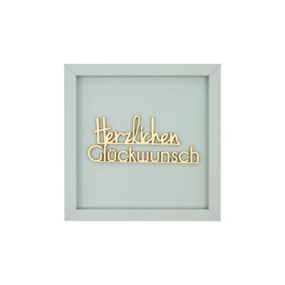 Congratulations - frame card wooden lettering