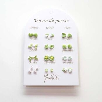 Offre de 20 cartes de boucles d'oreilles poétiques + pochettes cadeaux offertes 10