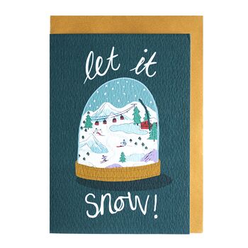 Laissez-le neiger Carte de Noël Snowglobe 2